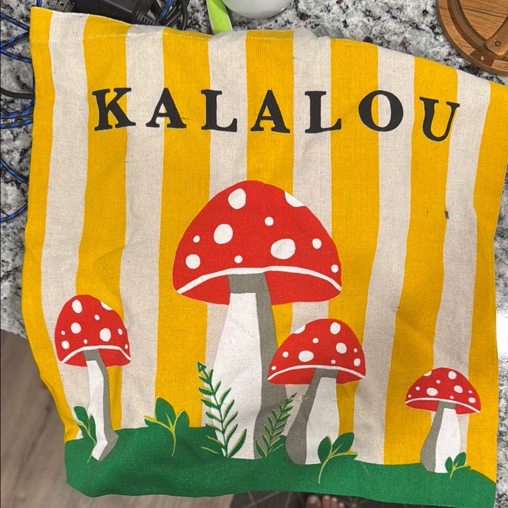 Mushroom Print Canvas Tote
